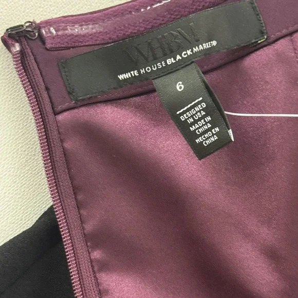 White House Black Market WHBM Strapless Twist Plum Black Jumpsuit 6 Wide Leg - Picture 8 of 10